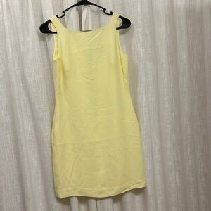 Petite Sophisticate Pale Yellow Sleeveless Shift Mini Dress